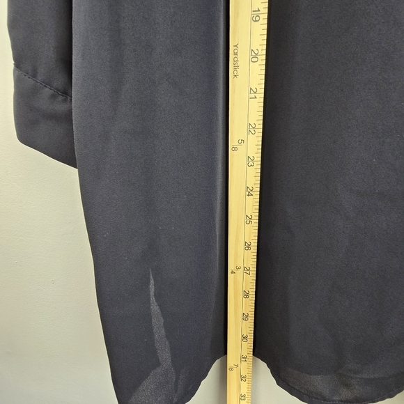 ELLOS Staple Dressy Sheer Blouse Black Womens Size 1X Business Casual Office - Picture 11 of 14